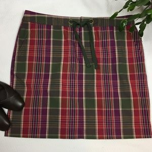 NWOT CHAPS 100% Cotton Plaid Skirt Sz 12